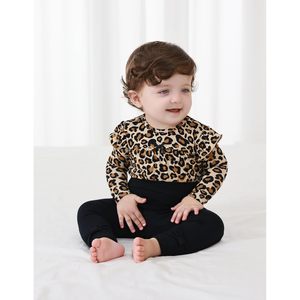 Combinaison bébé BambooBud avec pantalon, manches longues, imprimé léopard, tenue unisexe pour nouveau-né, vêtements décontractés pour toutes les saisons, écologiques - Product Image 5