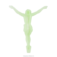 Figurine de Jésus lumineuse en plastique de 14 cm, croix INRI, décoration murale religieuse, crucifix, bijoux, pendentifs religieux plaqués, breloques