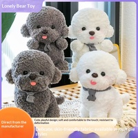Peluche Chiot Bichon Frisé en Polyester, Taille 25cm-35cm, Cadeau Unisexe pour Enfants, Vente en Gros Fabricant