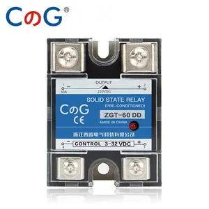 CG-disipador de calor monofásico, 60A, 80A, 100A, DD, SSR, Control de CC, 3-32VDC a 5-220VDC, SSR-100DD, 60DD, 80DD, relé de estado sólido