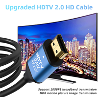 OEM ODM 1.5m 3m 5m 10m UHD 19 + 1 2160P 4k 60Hz 2.0V plaqué or câble HDTV mâle à mâle câble vidéo HDTV