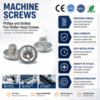 Vis de machine en acier inoxydable SS M2, M2.5, M3, M4, M5, M6, M8, et vis de machine à tête cylindrique fendue et cruciforme en acier au carbone