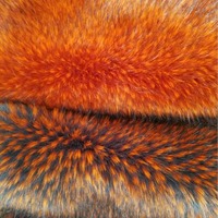 Meilleures ventes Col en fourrure, Décoration de vêtement en peluche Long Pile Tip-dyed Fake Raccoon Fabric Blue Shaggy fabric/