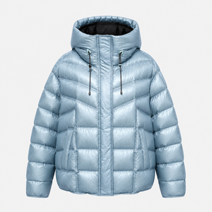 Chaqueta acolchada de diseño ecológico para mujer, impermeable, color azul lago, de poliéster y plumón. - Product Image 2