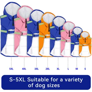 Hot Selling Pet Raincoat PU Material Dogs Rain Clothes Reflective Waterproof Outdoors Dog Raincoat With Pockets Wholesale