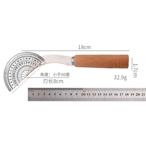 Cuchillo multifuncional para cortar frutas y melones con mango de madera de piña de acero inoxidable - Product Image 4