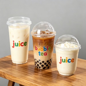 Vaso de Plástico para Fiestas de 500 ml con Impresión Personalizada al por Mayor, Vaso Biodegradable en Forma de U, Vaso de Plástico para Mascotas, Vaso PLA para Bebidas con Tapa de Cúpula - Product Image 1