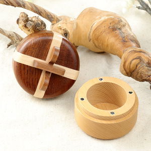 Wood Jewelry Box Square Wooden Gift Box For Jewelry <b>Ring</b> <b>Storage</b> Home Office Use - Product Image 2