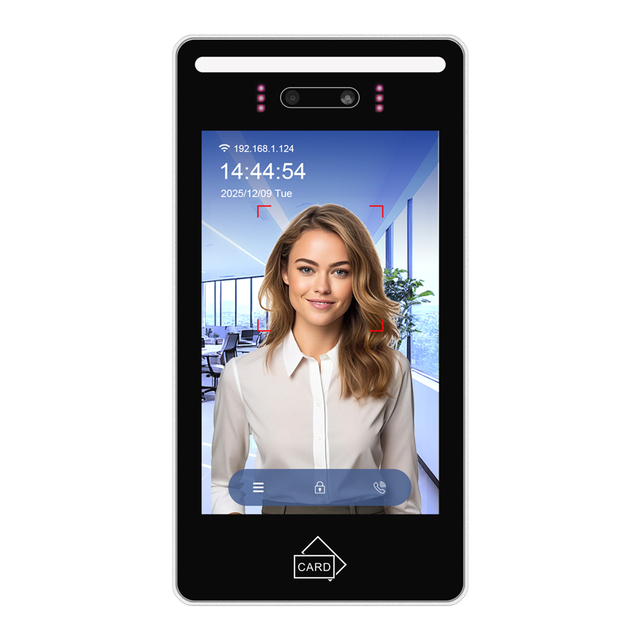All-in-One 8 Inch Face Recognition Terminal for Access Control and Time Attendance with Offline Operation and Video Intercom