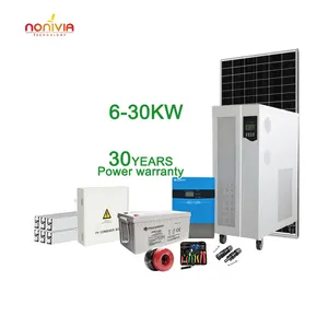NONIVIA นอกตารางทั้งบ้าน10000วัตต์20kw 15kw 12kw Mppt 24kw 30kw ระบบไฟฟ้าพลังงานแสงอาทิตย์พื้นดิน