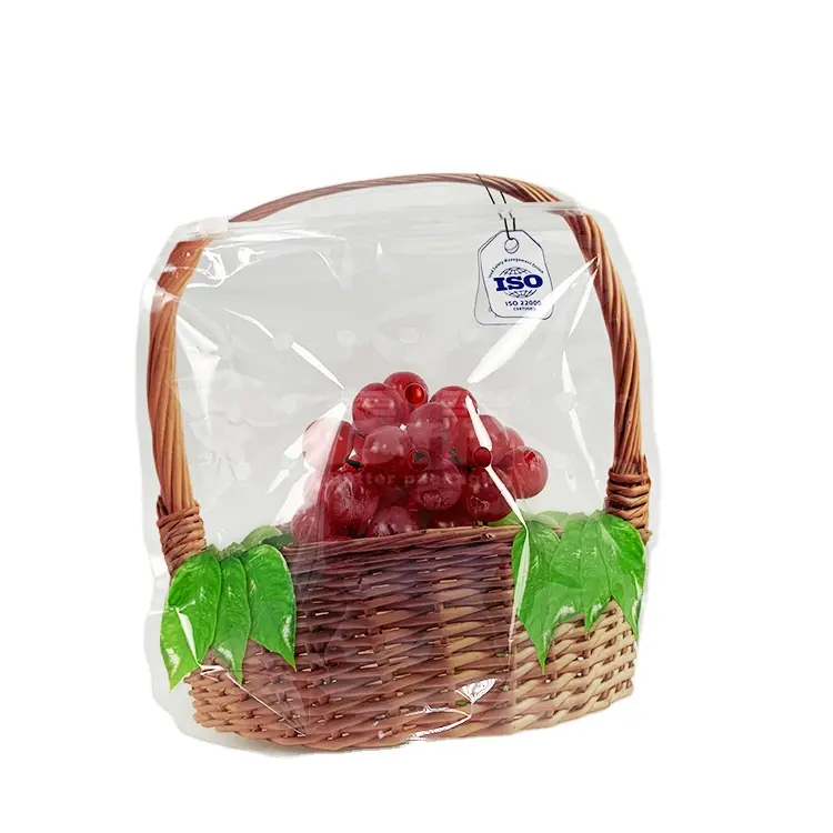 fruit pouch custom clear Fresh Fruit Packing Bag With Zipper And Breath Hole/ Fruit Plastic pouch For Strawberry,Grape,Cherry