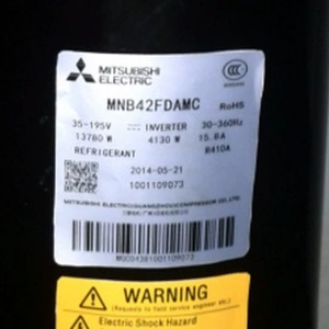 คอมเพรสเซอร์ทำความเย็นมิตซูบิชิ MNB42FDAMC อินเวอร์เตอร์ 35-195V 4130W R410A - Product Image 1