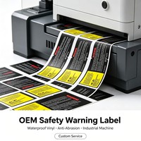 Étiquette d'avertissement de sécurité personnalisée OEM, autocollant d'instructions découpé à la forme en vinyle imperméable auto-adhésif pour machine industrielle