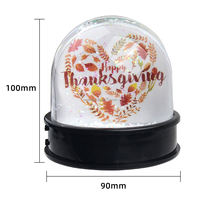 Globe à neige en acrylique transparent avec cordon en cuir, base pour insérer votre propre photo, paillettes personnalisées, flocons de neige flottants, personnalisable