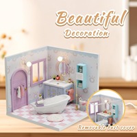 Hamaileon Miniatures - Kit de Chambre Miniature DIY Scène de Salle de Bain avec Meubles et Éclairage - Puzzles 3D pour Adultes - Décoration Artisanale - Vente en Gros