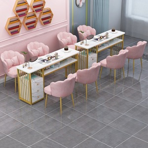 Ensemble table et chaise de manucure tendance, style japonais simple et économique, mobilier de salon commercial de luxe léger, table individuelle - Product Image 3