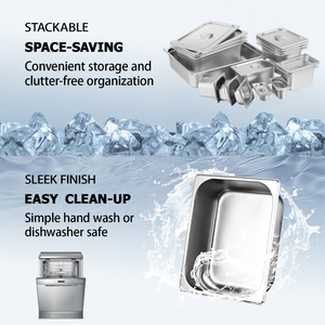 Phong cách Châu Âu thép không gỉ thiết bị nhà hàng 1/1 53*32.5cm thực phẩm khay kem cho thực phẩm sử dụng <span class=keywords><strong>container</strong></span> - Product Image 4