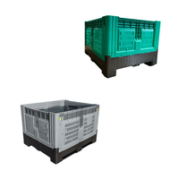 Caisse palette en plastique ventilée, pliable et empilable Midwell, robuste, en maille, recyclable, 1200x1000x810mm, conteneur pliable pour fruits