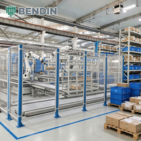 Pagar Pengaman Robot Baja Karbon Rendah untuk Keamanan Mesin Pengemasan dan Jalur Produksi dengan Tata Letak Keamanan Bengkel yang Fleksibel