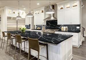 Calacatta ชุดเคาน์เตอร์ควอทซ์เทียมที่ทันสมัยโต๊ะจำลองเคาน์เตอร์ครัว - Product Image 6