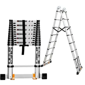 ポータブル多機能コンパクト折りたたみエスカレラ多目的3.2m 4.4m 5m 6メートルアルミニウム折りたたみ式伸縮はしご