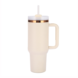 40oz capacidad doble capa mate de tapa acero inox termo bala arcoíris/rosa/oro/azul borde vástago vaso copa de vino con mango - Product Image 2