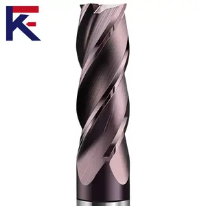 KF HRC 58 Alloy Carbide Flat End Mill For Steel 4 Flutes Milling Cutter With Coating Cnc Machine Tungsten Steel Tool