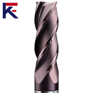 Kf HRC 58 hợp kim carbide phẳng End Mill cho thép 4 Flutes phay Cutter với lớp phủ CNC Máy vonfram Thép công cụ - Product Image 2