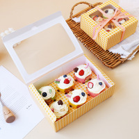Korean Paper Cups 4 6 Pieces Plaid Dessert Box Mousse Cup Egg Tart Packaging Box