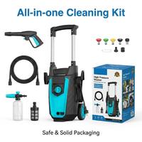 Nettoyeur haute pression électrique portable 1800W 15MPa avec canon à mousse pour le lavage de voitures et de motos
