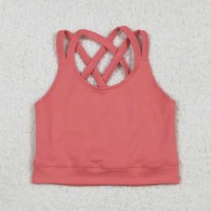ชุดกระโปรงกางเกงโยคะสีแดงคอรัลสำหรับเด็กผู้หญิง - Product Image 3