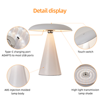 Lámpara de Mesa Decorativa Creativa con Intensidad Regulable, Lámpara de Noche para Dormitorio con Carga USB, Lámpara de Lectura LED de Ambiente