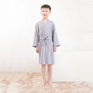 Muslin Organic Cotton Toddler Bathrobe, Soft and Breathable Robe for Kid, Boy& Girl Hooded Towel