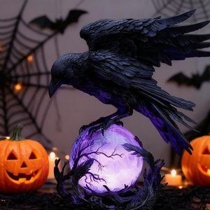 Lámpara LED Gótica Luz de Luna del <span class=keywords><strong>Cuervo</strong></span>, Luz Nocturna Decorativa de <span class=keywords><strong>Cuervo</strong></span> Negro - Product Image 6