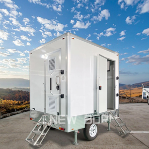 Nuovo Rimorchio Toilette Portatile <span class=keywords><strong>Bron</strong></span> con WC e Lavabo 13.12x6.28x7.38ft per Eventi all'Aperto, Matrimoni, Cantieri Edili - Product Image 1