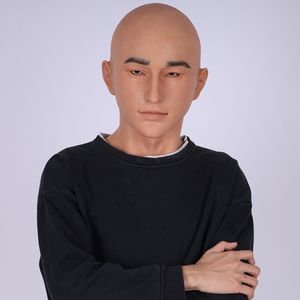 Suministro directo de fábrica, máscara facial realista de silicona Yong Man, accesorios para fiesta de Halloween, máscara de cara completa para <span class=keywords><strong>hombre</strong></span> descubierta, travesti - Product Image 2