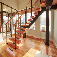 Rampe d'escalier en bois à prix compétitif, main courante, escalier en plexiglas le plus vendu, escalier autoportant