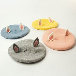 Winter Wool Breathable Adjustable Parent-Child Cartoon Ear Decoration <b>Beret</b> Cap - Product Image 2