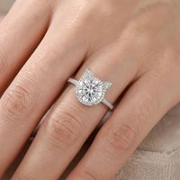 Bague unisexe en argent S925 avec moissanite de deux carats, motif patte de chaton mignon, style vintage, certifiée anti-allergie