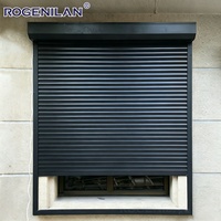 Persianas enrollables motorizadas de aluminio ventiladas para exteriores ROGENILAN, ventanas enrollables antirrobo para negocios