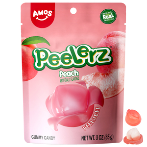 Caramelos de Goma Pelables Amos Peelerz, Dulces Pelables con Sabor Original a Melocotón - Product Image 1