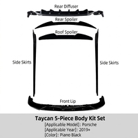 Kit de modification de voiture pour Porsche Taycan 2019+ en plastique ABS : Lame avant, jupes latérales, diffuseur arrière, becquet de coffre, becquet de toit