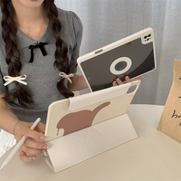 Casing Tablet Magnetik Lepas Pasang Motif Dachshund Lucu untuk iPad 2024pro13 Anti Jatuh Air6/5 Generasi 10 Generasi 10.9 Kaki