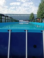 Piscine hors sol en bâche PVC avec structure métallique, capacité de 2000L à 1 000 000L, service de découpe disponible