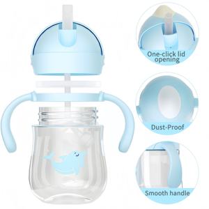Vaso de Entrenamiento para Bebés con Asa, Ecológico, de Tritán, con Pajita con Peso, Capacidad de 280 ml, Apto para Lavavajillas, para Niños Pequeños - Product Image 4