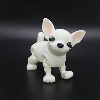 Figuras de Chihuahua blancas impresas en 3D con borde cruzado, modelo de actividad conjunta de animales creativos, adornos para regalos, animales de dinosaurios