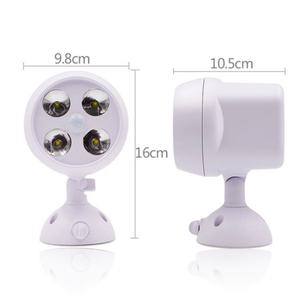 Lampe murale solaire sans fil à 4 LED super lumineuse 600 lumens avec détecteur de mouvement PIR, alimentée par batterie, projecteur extérieur - Product Image 6