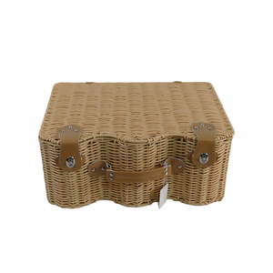 Set <span class=keywords><strong>Cesto</strong></span> da Picnic di Lusso per 4 Persone, Ecologico, Durevole e Termico, Cestino Quadrato in Plastica Effetto <span class=keywords><strong>Rattan</strong></span> con Coperchi e Manico per Alimenti - Product Image 6