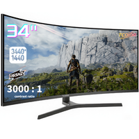 Monitor de PC de 34 Pulgadas 4K, Monitor de Juegos de 165Hz, Monitor LED de Escritorio, Pantalla Ultra Ancha Curva de 165hz