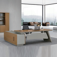 Bureau de direction moderne, bureau de patron de luxe, bureau en bois en forme de L, mobilier de bureau moderne, bureau de directeur, bureau de PDG